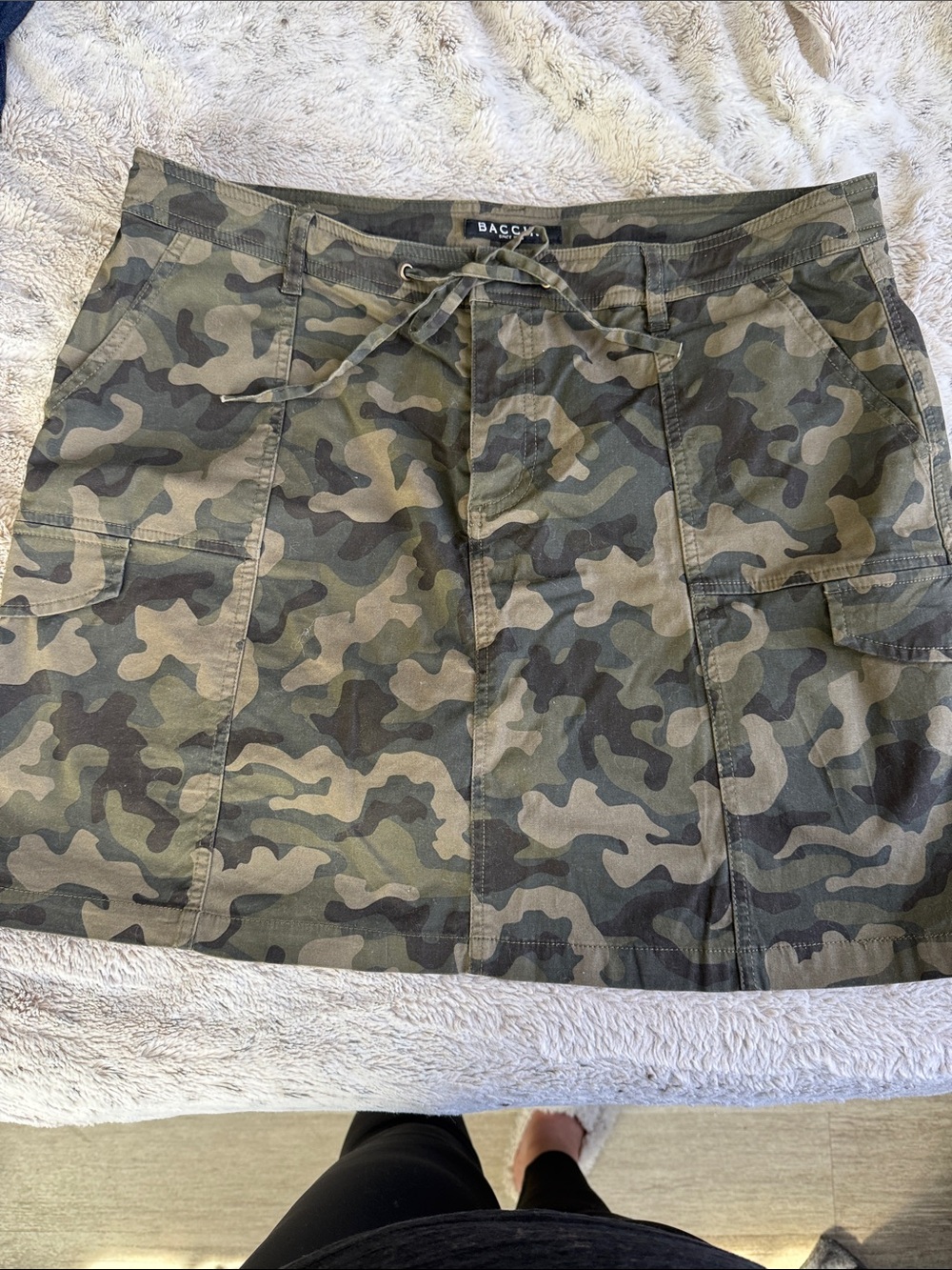 Baccini Camouflage Mini Skirt in Green and Brown 14